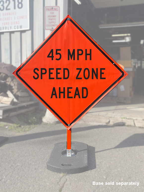 Custom MPH Speed Zone Ahead (W3-5a) Vinyl Roll-Up Sign – Highway