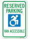 Reserved Parking Handicap Symbol Van Accessible Sign (Style B) (New York State Accessible Icon)