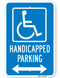 Handicapped Parking Sign (with double arrow)