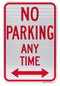No Parking Any Time (with Double Arrow) Sign