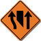 W9-3a Center Lane Closed Ahead (Symbol) Sign