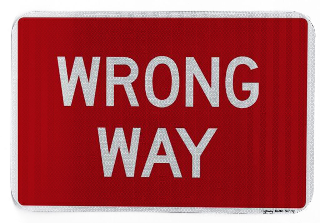 USAストリート看板　WRONG WAY Wrong Way Sign, 10x14 Inches, Rust Free .040 Aluminum, Fade