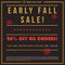 20% OFF ANY ORDER WITH CODE FALL18