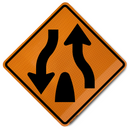 Divided Highway Ends Symbol (W6-2) Sign
