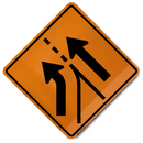 Entering Added Lane Left (W4-6L) Sign