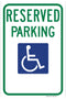 Reserved Parking Handicap Symbol Sign