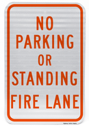 No Parking Or Standing Fire Lane Sign
