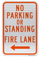 No Parking Or Standing Fire Lane Sign