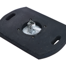 Black rubber mount with metal bracket on a white background