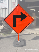 Right Turn (W1-1R) Vinyl Roll-Up Sign