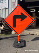 Right Turn (W1-1R) Vinyl Roll-Up Sign