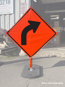Right Curve (W1-2R) Vinyl Roll-Up Sign