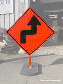 Right Reverse Turn (W1-3R) Vinyl Roll-Up Sign