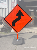 Reverse Curve Right (W1-4R) Vinyl Roll-Up Sign