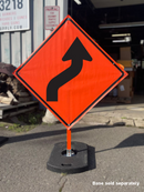 Reverse Curve Right (W1-4R) Vinyl Roll-Up Sign