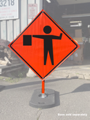 Flagger Symbol (W20-7A) Vinyl Roll-Up Sign