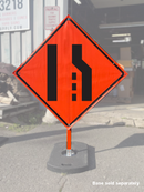 Lane Ends (Right) (W4-2R) Vinyl Roll-Up Sign