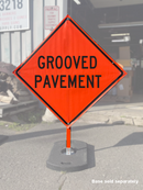 Grooved Pavement (W8-15) Vinyl Roll-Up Sign