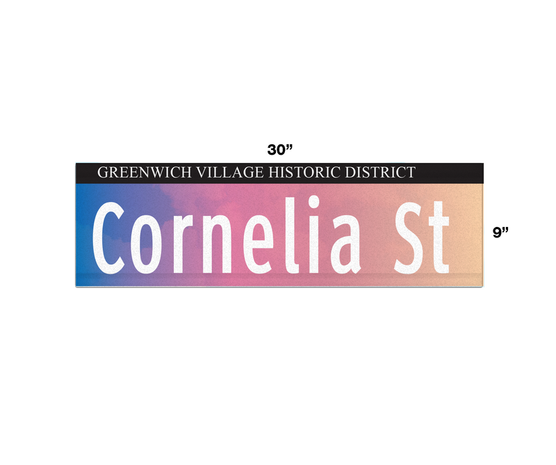 Replica Street Name Signs | Cornelia St (Color)