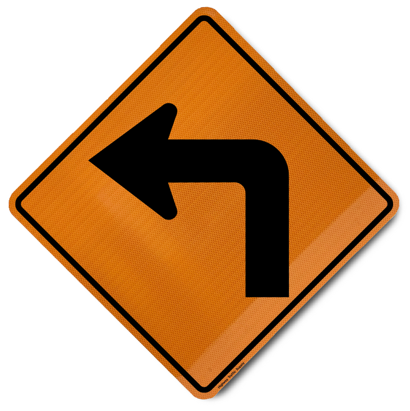 W1-1L Left Turn | Construction Signs | Highway Traffic Supply