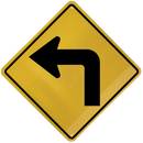 W1-1 Turn Sign left  Arrow sign front