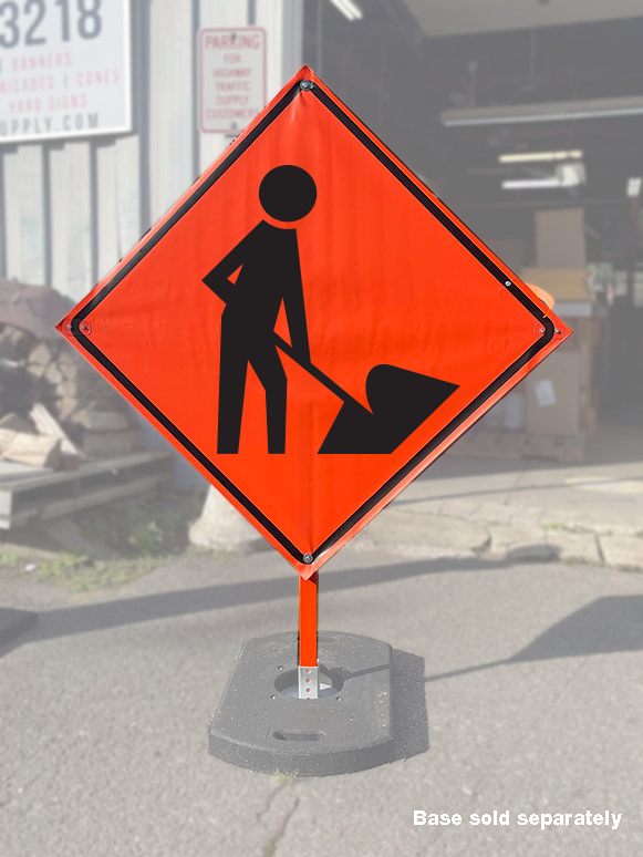 Workers Symbol (W21-1) Vinyl Roll-Up Sign – Highway Traffic Supply
