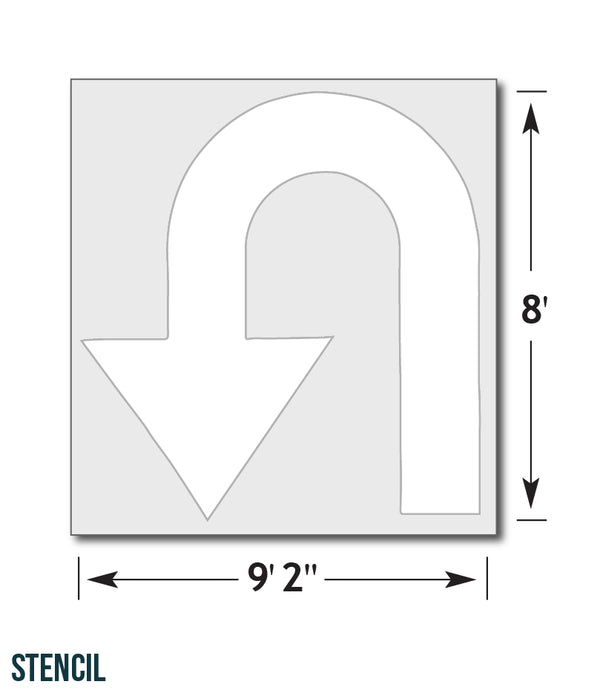 Federal U-turn Arrow Stencil | Highway Traffic Supply