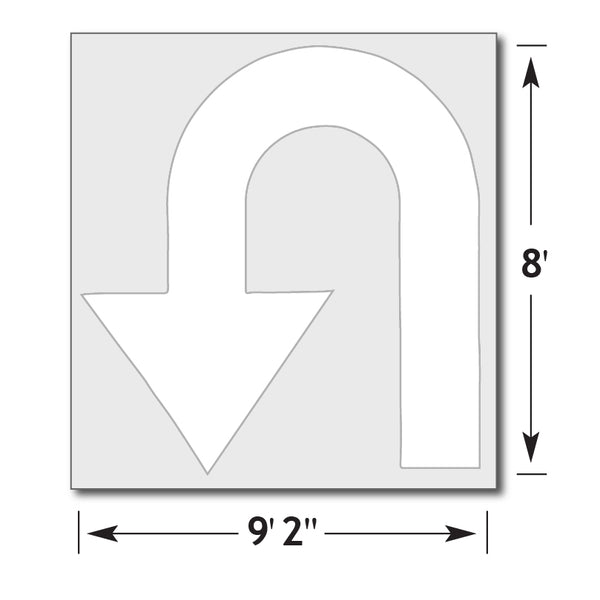 Federal U-turn Arrow Stencil Highway Traffic Supply