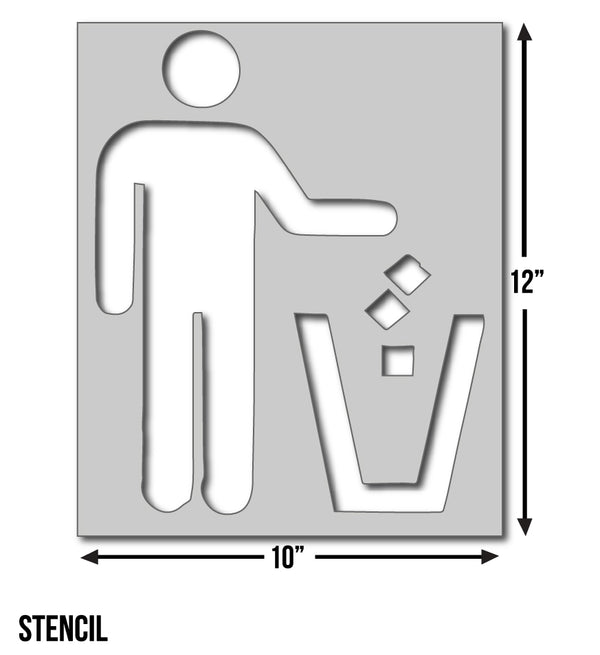 Trash Receptacle Symbol Stencil