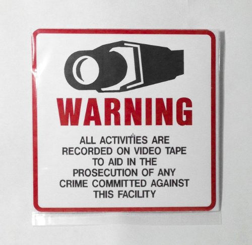 Security Surveillance CCTV Video Warning Decal