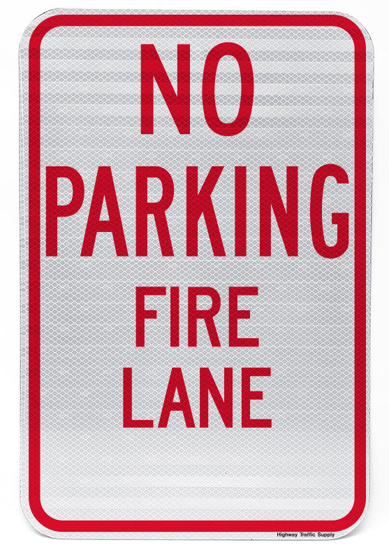 No Parking Fire Lane Sign