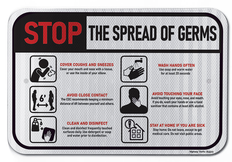 Stop The Spread of Germs II Sign