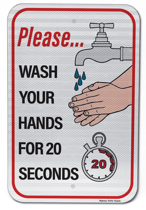 Please Wash Your Hands For 20 Seconds Sign
