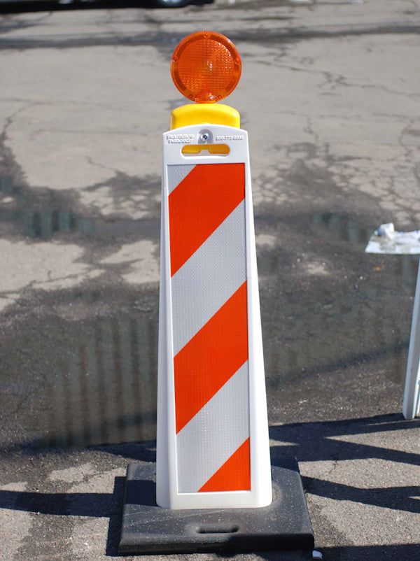 Verticade with White and Orange Barricade Striping