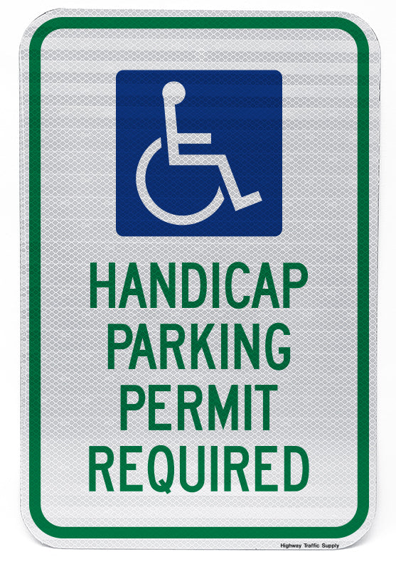Handicap Parking Permit Required Sign
