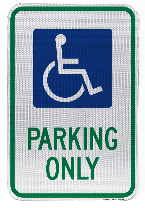 Handicapped Symbol Parking Only Sign