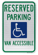 Reserved Parking Handicap Symbol Van Accessible Sign (Style B)