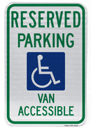 Reserved Parking Handicap Symbol Van Accessible Sign (Style A)