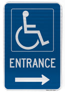 Handicapped Entrance Sign (with right arrow)
