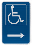 Handicapped Symbol Sign (with right arrow)