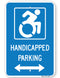 Handicapped Parking Sign (with double arrow) (New York State Accessible Icon)