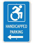 Handicapped Parking Sign (with left arrow) (New York State Accessible Icon)
