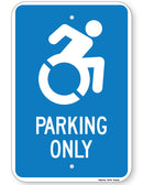 Handicapped Parking Only Sign (New York State Accessible Icon)