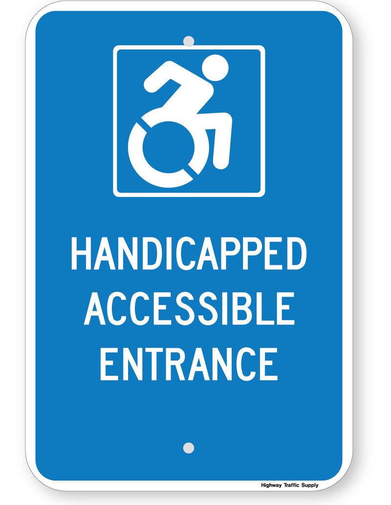 Handicapped Accessible Entrance Sign (with Accessible Icon)