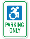 Handicapped Symbol Parking Only Sign (New York State Accessible Icon)