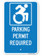 Handicapped Parking Permit Required Sign (New York State Accessible Icon)