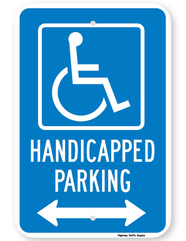 Handicapped Parking Sign (with double arrow)