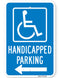 Handicapped Parking Sign (with left arrow)