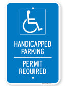 Handicapped Parking Permit Required Sign