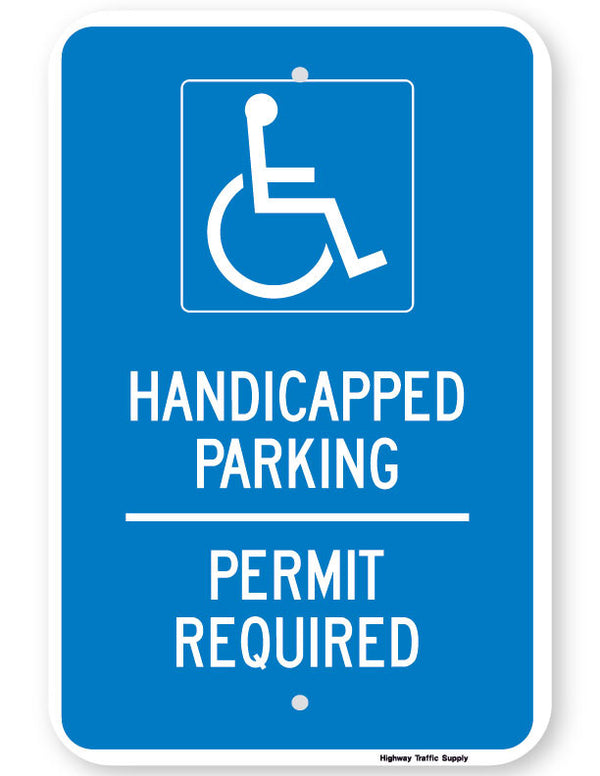 Handicapped Parking Permit Required Sign